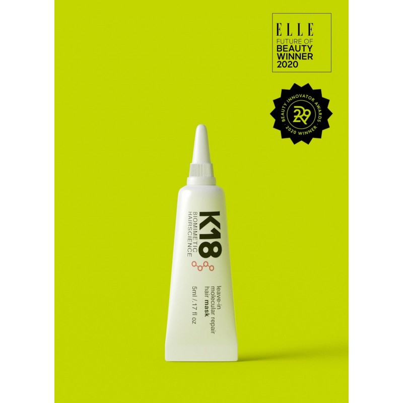 K18 PEPTIDE NENUPLAUNAMA MOLEKULINĖ ATKURIAMOJI KAUKĖ PLAUKAMS, 5 ML