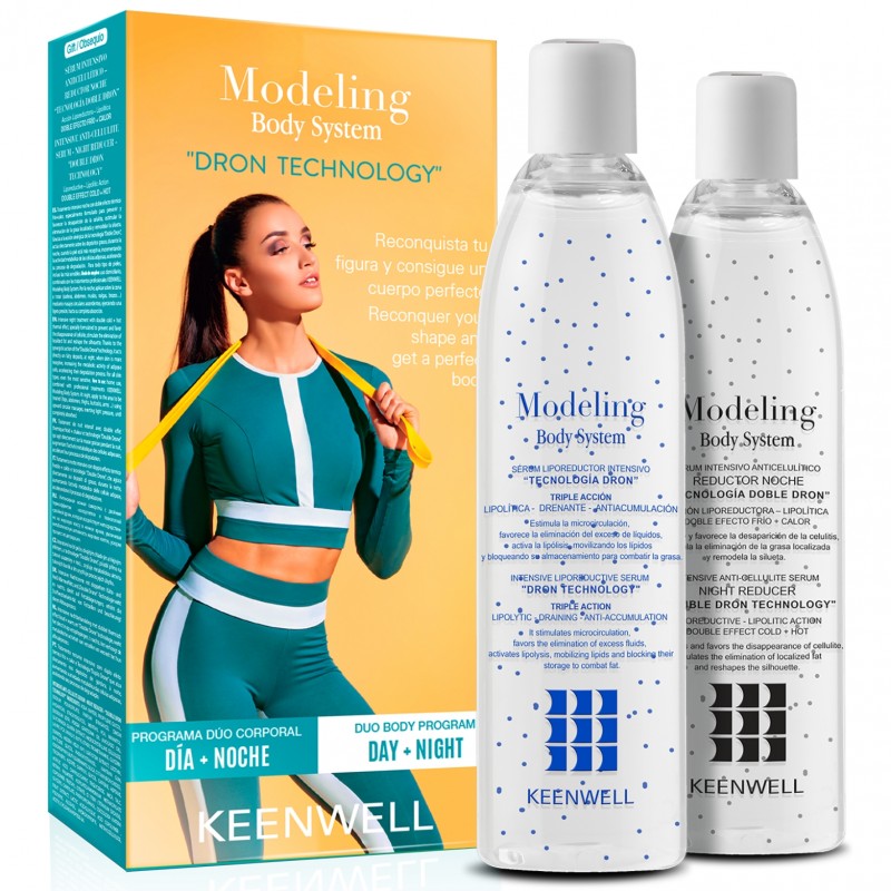 KEENWELL MODELING BODY SYSTEM DRON TECHNOLOGY RINKINYS NR.2: LIPOREDUKCINIS SERUMAS 250 ml + ANTICELIULITINIS NAKTINIS SERUMAS 2