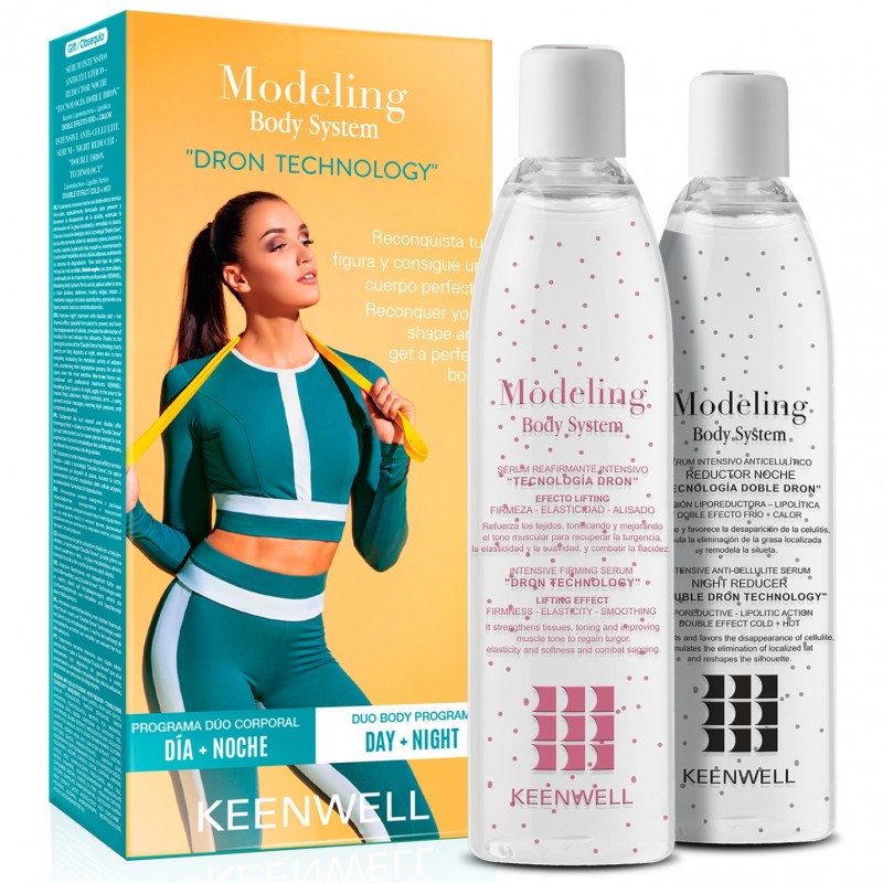 KEENWELL MODELING BODY SYSTEM DRON TECHNOLOGY RINKINYS NR. 3: STANGRINANTIS SERUMAS 250 ml + ANTICELIULITINIS NAKTINIS SERUMAS 2