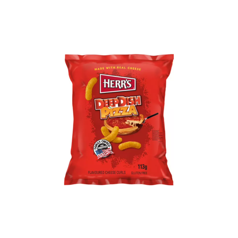 Kukurūzų traškučiai HERR'S (DEEP DISH PIZZA CURLS), 113g