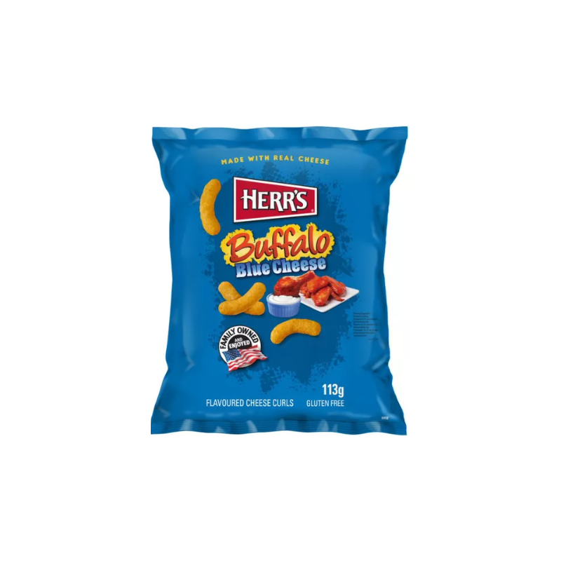 Kukurūzų traškučiai HERR'S (BUFFALO BLUE CHEESE CURLS), 113g
