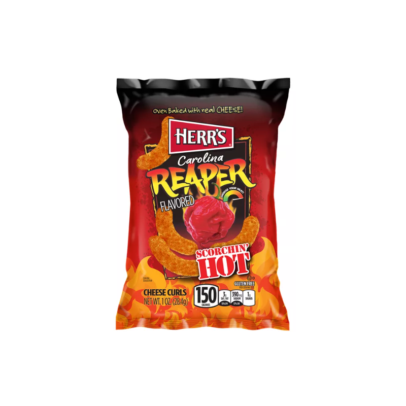 Kukurūzų traškučiai HERR'S (CAROLINA REAPER), 28g