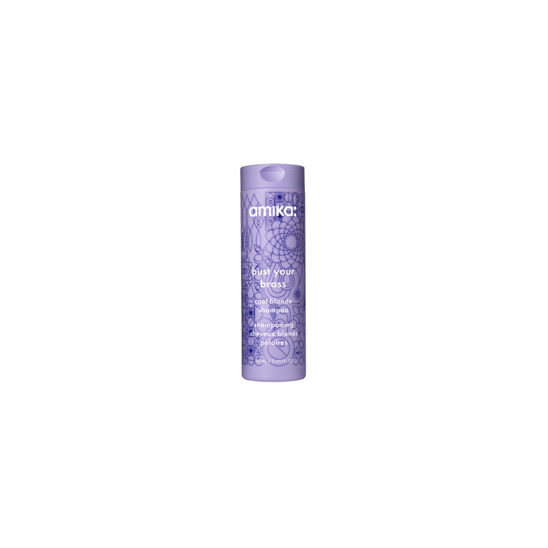 AMIKA šampūnas su ultra violeto pigmentu 60ml. – bust your brass cool blonde shampoo