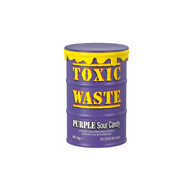 Rūgštūs saldainiai TOXIC WASTE (PURPLE DRUM), 42g