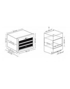 Caso | Wine cooler | WineSafe 18 EB | Energy efficiency class G | Built-in | Bottles capacity Up to 18 bottles | Cooling type C