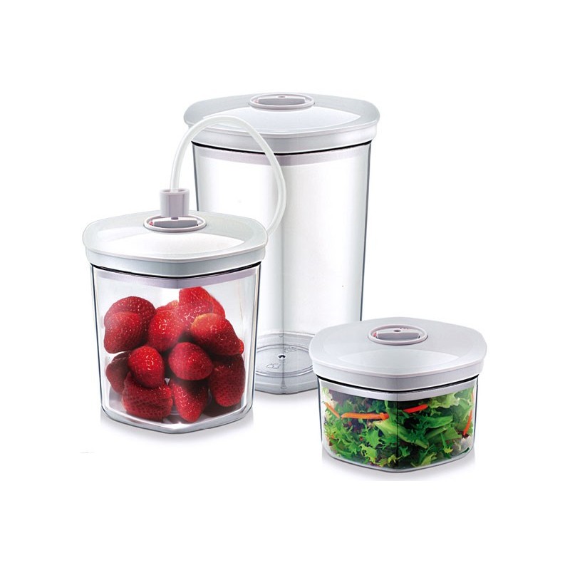Caso | Vacuum Canister Set | 01260 | 3 canisters | White/Transparent