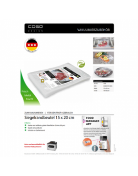 Caso | Sealed edge bags | 01283 | 100 bags | Dimensions (W x L) 15 x 20 cm