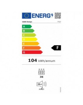 Caso | Wine Cooler | WineDeluxe WDU 36 | Energy efficiency class F | Built-in | Bottles capacity 36 | Cooling type Compressor t