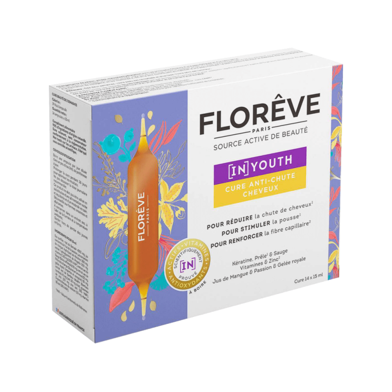 FLOREVE natūralus maisto papildas su keratinu nuo plaukų slinkimo ir plaukų augimui skatinti (IN) YOUTH ANTI HAIR LOSS