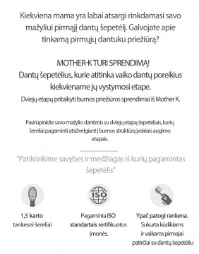 K-MOM vaikiškas dantų šepetėlis (nuo 12 iki 36 mėnesių)