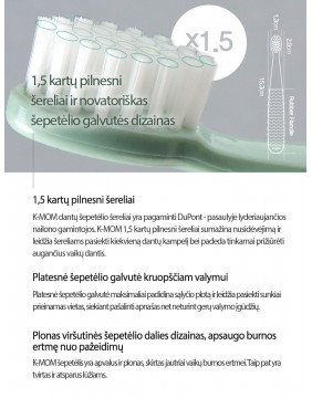K-MOM vaikiškas dantų šepetėlis (nuo 12 iki 36 mėnesių)