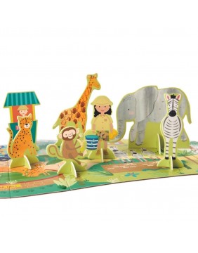 Dėlionė su figūrėlėmis, Safari parkas, 60 det.