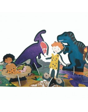Dėlionė su figūrėlėmis, Dinozauras, 60 det.