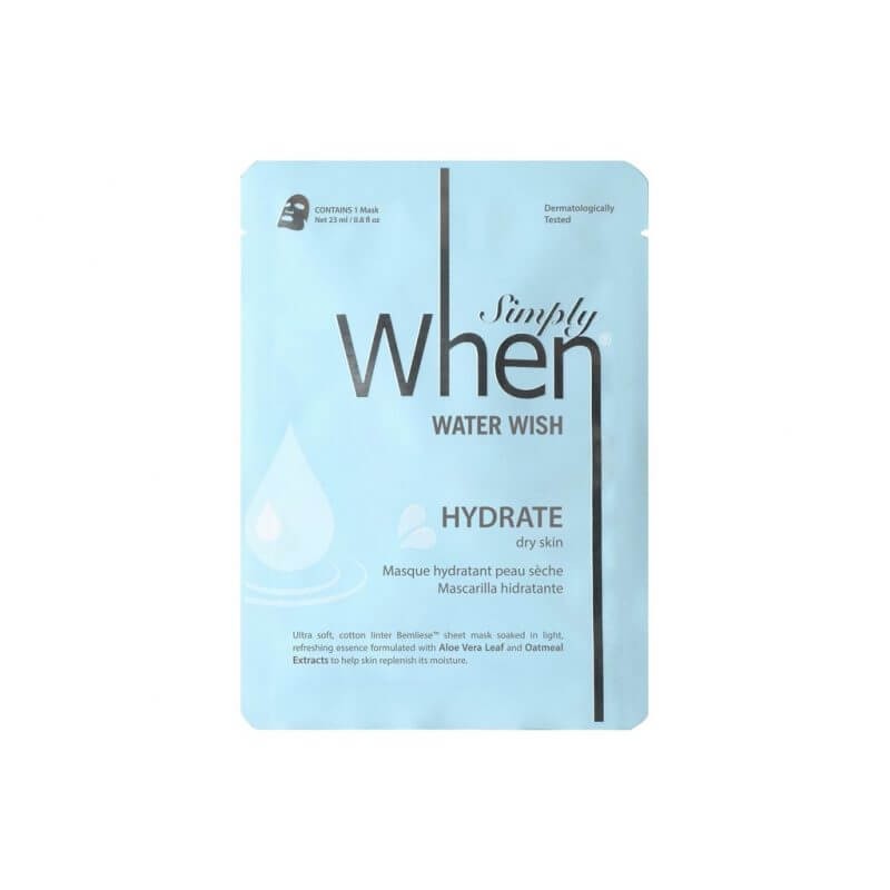 Simply When® Water Wish drėkinanti itin minkštos medvilnės veido kaukė