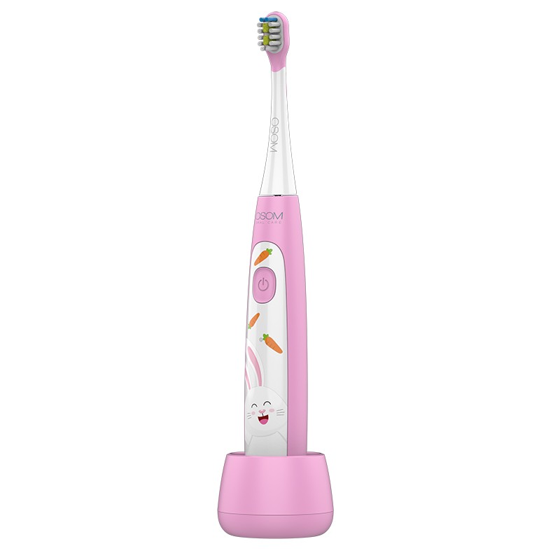 Vaikiškas, įkraunamas, elektrinis dantų šepetėlis, rožinis OSOMORALK7PINK
