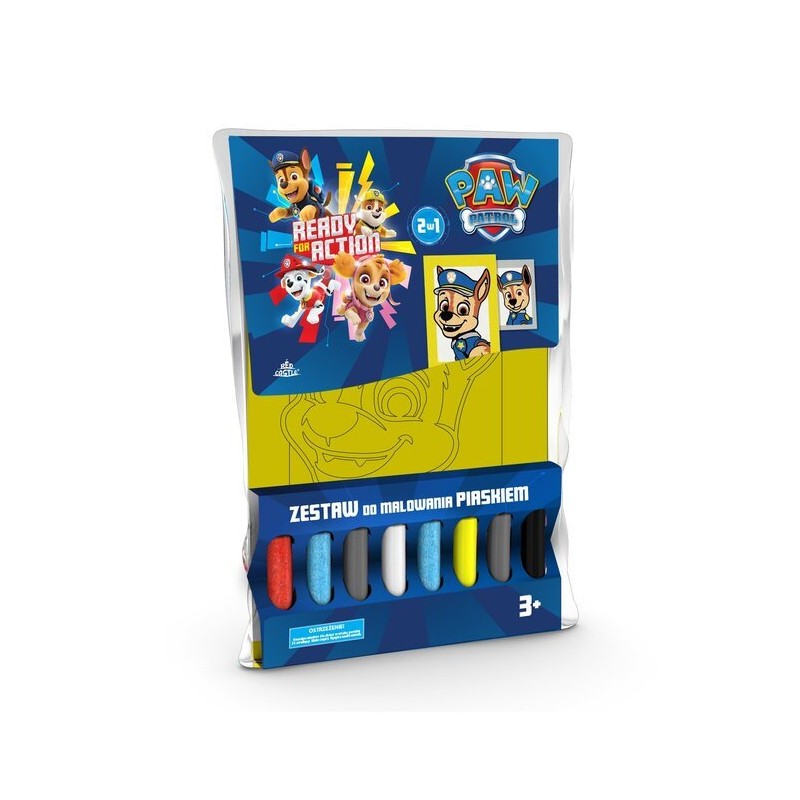 MINI DVIEJŲ TRAFARETŲ SPALVOTO SMĖLIO RINKINYS "PATRULIAI"