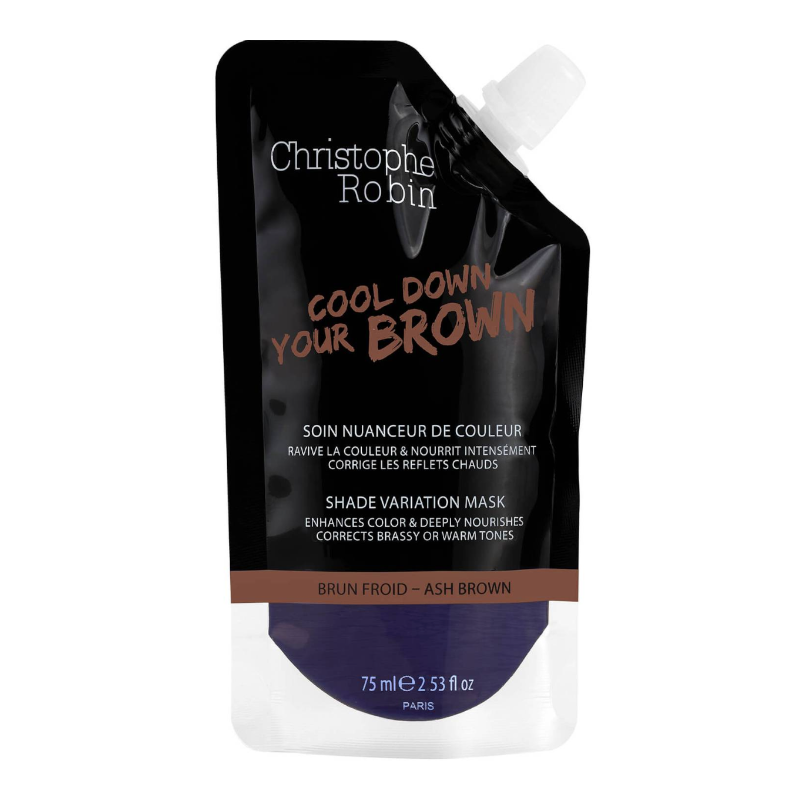 Christophe Robin SHADE VARIATION MASK - ASH BROWN dažanti plaukų kaukė