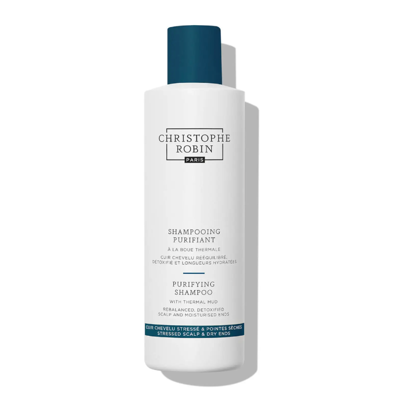 Christophe Robin PURIFYING SHAMPOO valantis šampūnas su terminiu moliu, 250 ml.