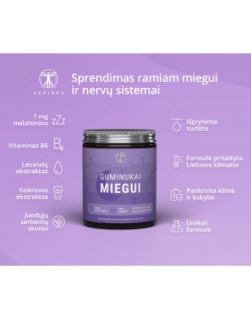 SAPIENS Guminukai miegui (su melatoninu)