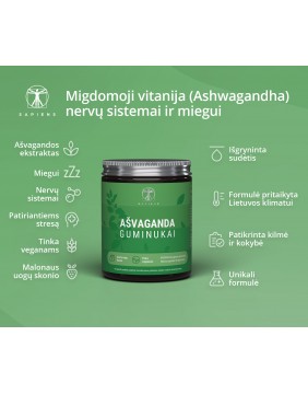 SAPIENS Ašvaganda guminukai