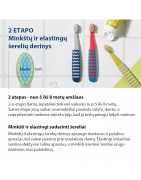 K-MOM Vaikiškas dantų šepetėlis II etapo (nuo 5 iki 8 metų)