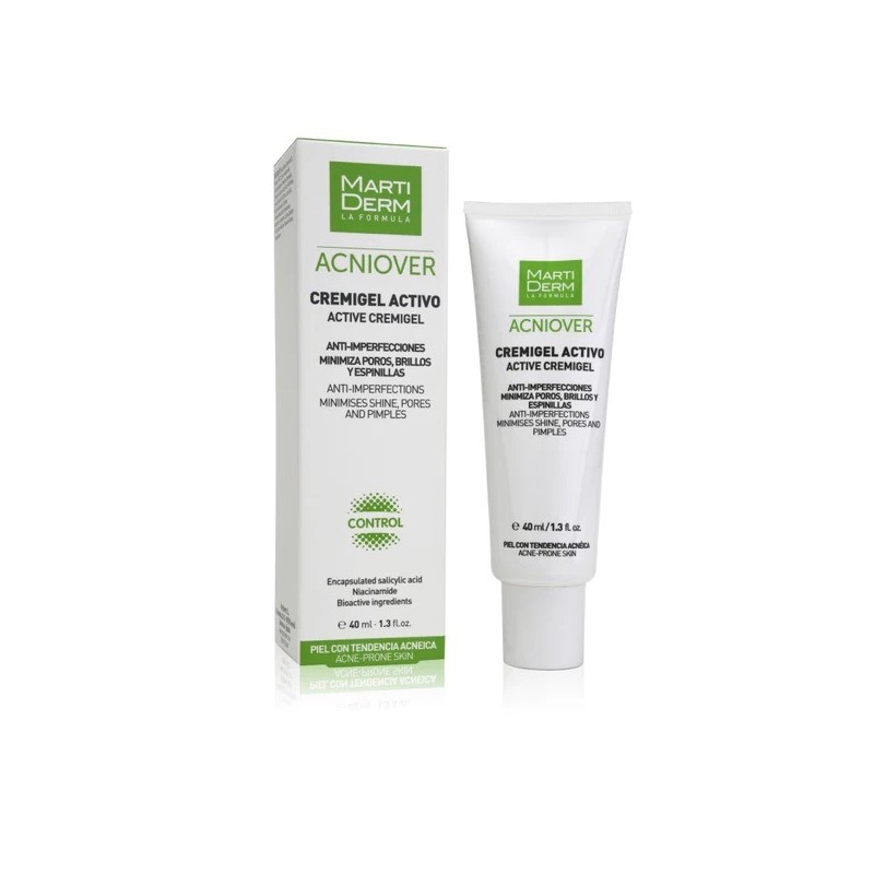 MARTIDERM KREMAS-GELIS Į AKNĘ LINKUSIAI ODAI ACNIOVER, 40 ML