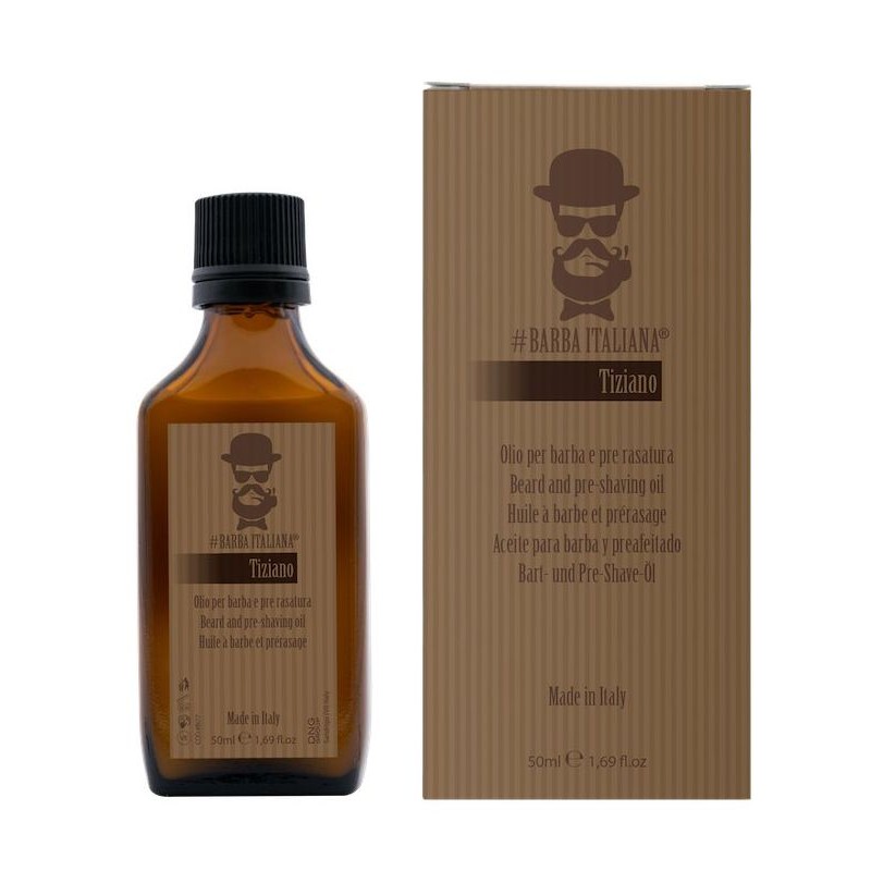 Barba Italiana Barzdos plaukų aliejus Tiziano BI77 50 ml.